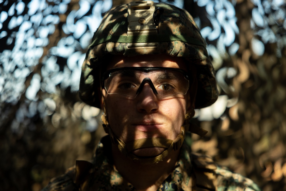 U.S. Marines with the 2nd MAW Band hold security force training