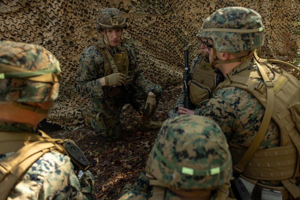 U.S. Marines with the 2nd MAW Band hold security force training