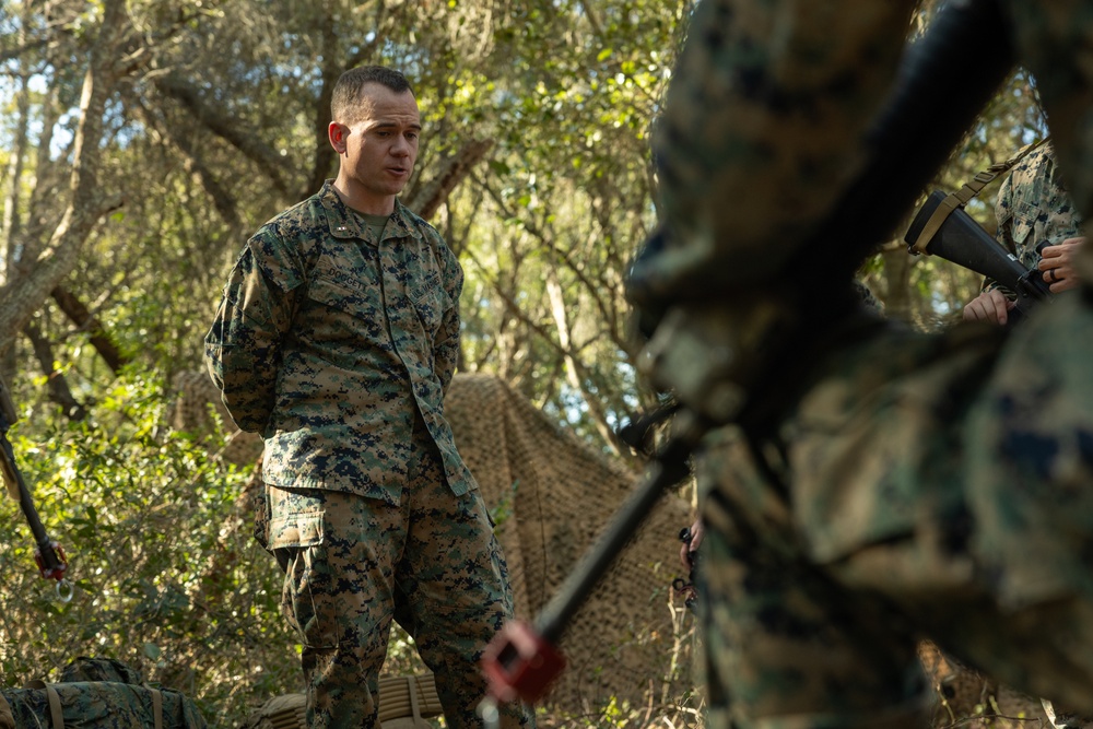 U.S. Marines with the 2nd MAW Band hold security force training