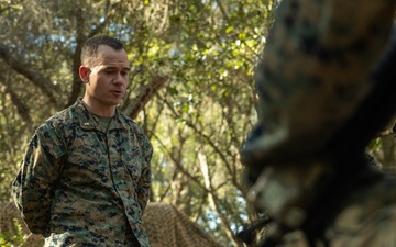 U.S. Marines with the 2nd MAW Band hold security force training