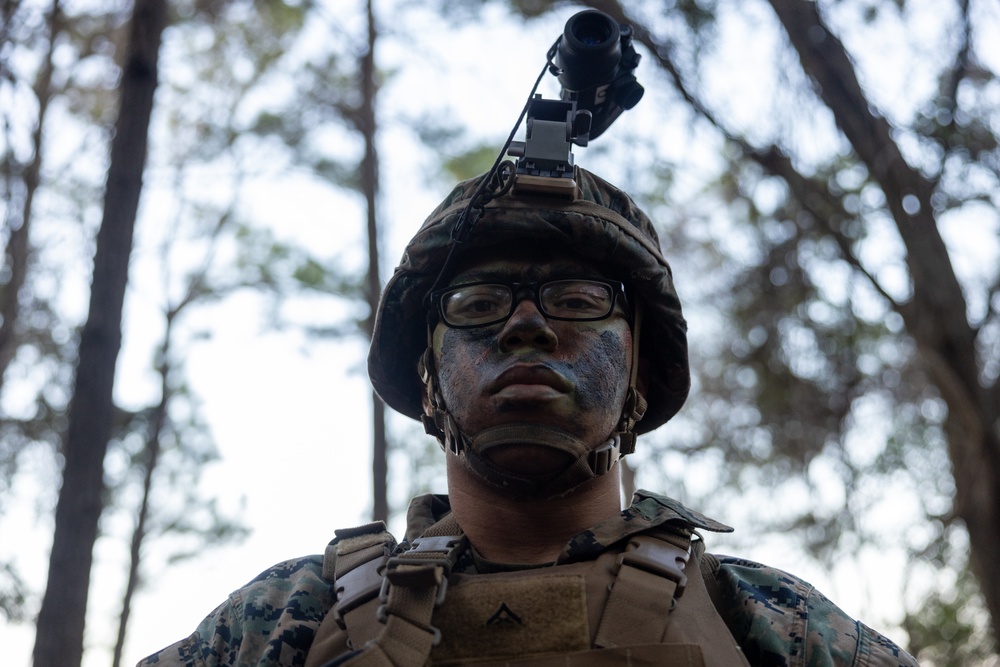 U.S. Marines with the 2nd MAW Band hold security force training