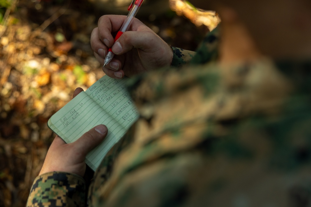 U.S. Marines with the 2nd MAW Band hold security force training