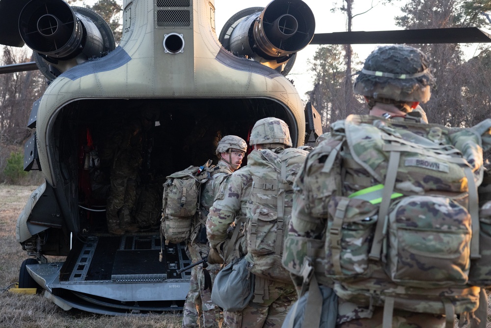 XVIII Airborne Corps Brigade Separates Best Squad Competition: Day 2 Chinook Helicopter Flight