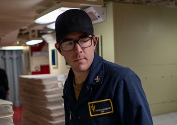 USS Tripoli Sailors Conduct Inspections and Move Mattresses