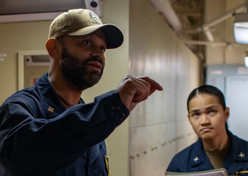 USS Tripoli Sailors Conduct Inspections and Move Mattresses