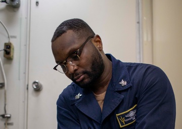 USS Tripoli Sailors Conduct Inspections and Move Mattresses