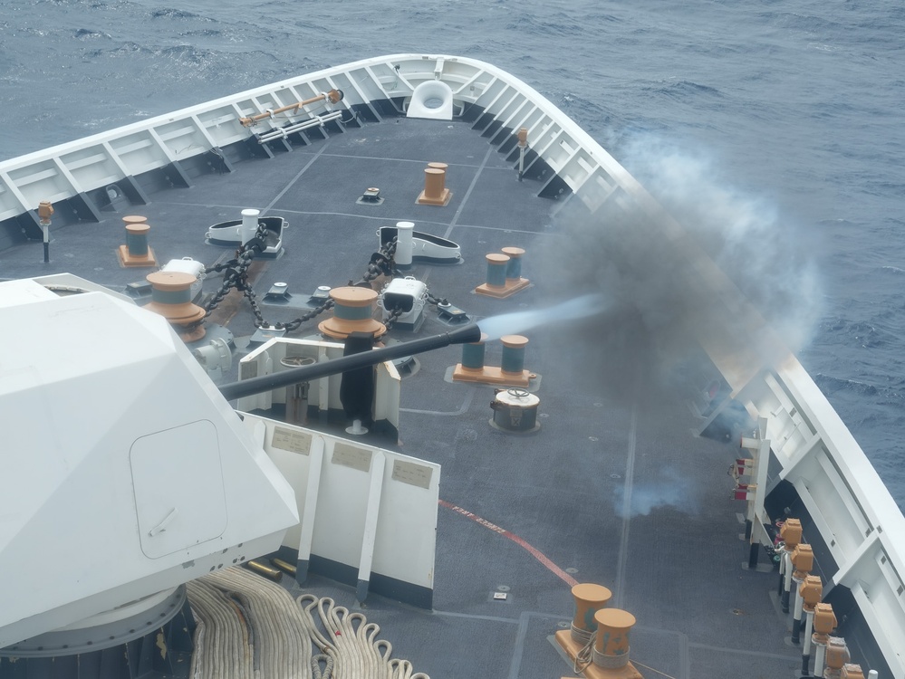 Coast Guard Cutter Midgett conducts gunnery exercise