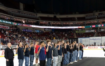 Future Sailors enlist at Iowa Wild game.