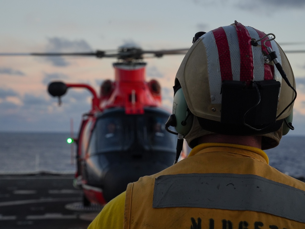 Coast Guard Cutter Midgett conducts helicopter operations