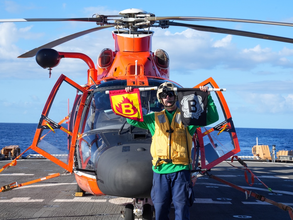 Coast Guard Cutter Midgett conducts helicopter operations