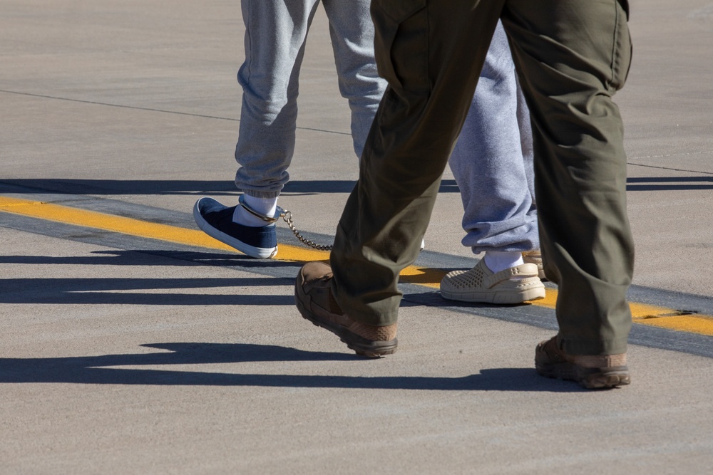 Deportation flight conducted at Fort Bliss