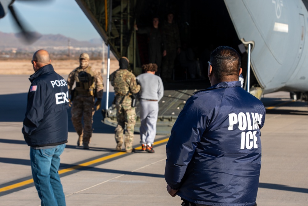 Deportation flight conducted at Fort Bliss
