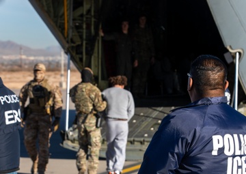Deportation Flight conducted at Fort Bliss