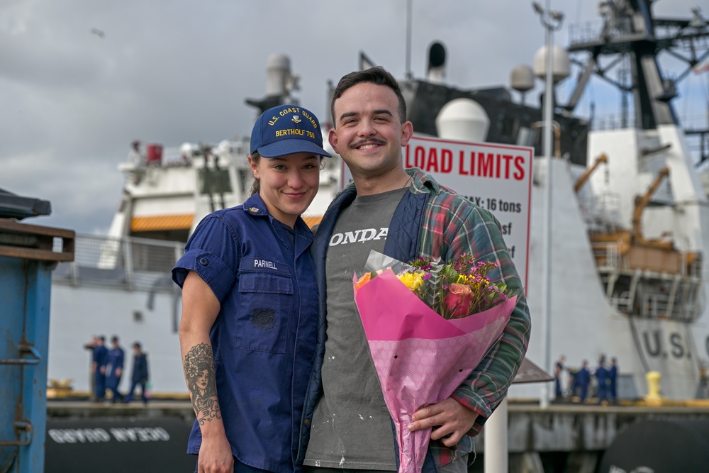 Coast Guard national security cutter returns to California from 130-day Bering Sea patrol