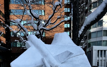 Sculpting an F-35C out of snow for Sapporo Snow Festival 2025