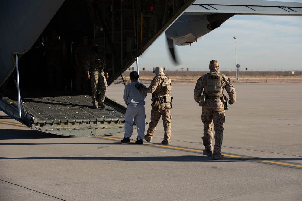 Deportation flight conducted at Fort Bliss
