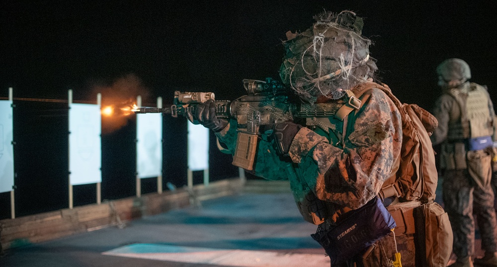 31st Marine Expeditionary Unit Small Arms Qualification aboard USS America (LHA 6)