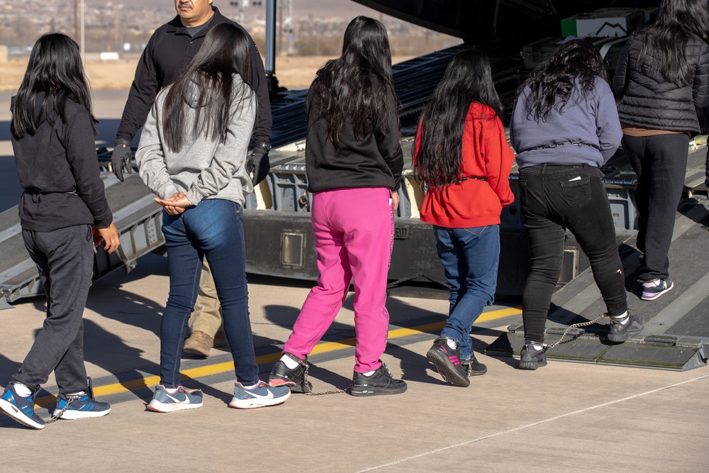 Deportation Flight conducted at Fort Bliss