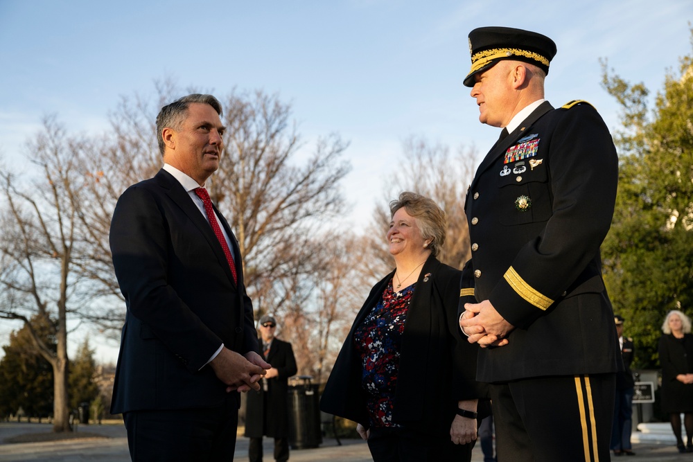 Australia’s Deputy Prime Minister Richard Marles Participates in an Armed Forces Full Honors Wreath-Laying Ceremony at the Tomb of the Unknown Soldier