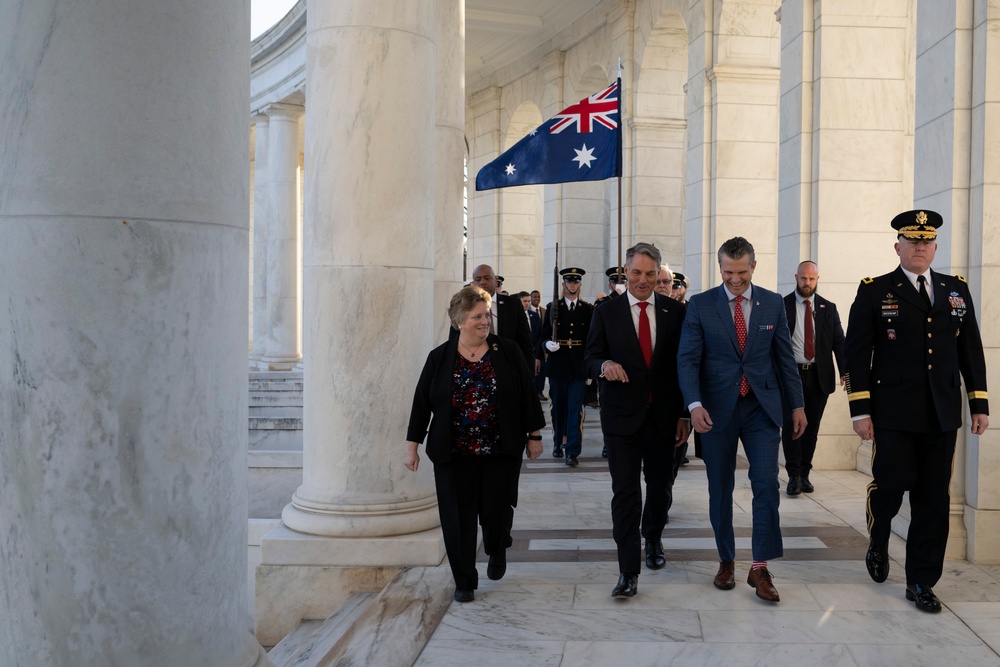 Australia’s Deputy Prime Minister Richard Marles Participates in an Armed Forces Full Honors Wreath-Laying Ceremony at the Tomb of the Unknown Soldier