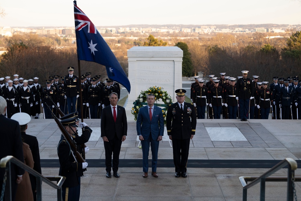 Australia’s Deputy Prime Minister Richard Marles Participates in an Armed Forces Full Honors Wreath-Laying Ceremony at the Tomb of the Unknown Soldier