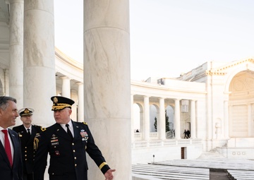 Australia’s Deputy Prime Minister Richard Marles Participates in an Armed Forces Full Honors Wreath-Laying Ceremony at the Tomb of the Unknown Soldier