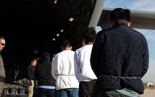 Deportation flight conducted at Fort Bliss
