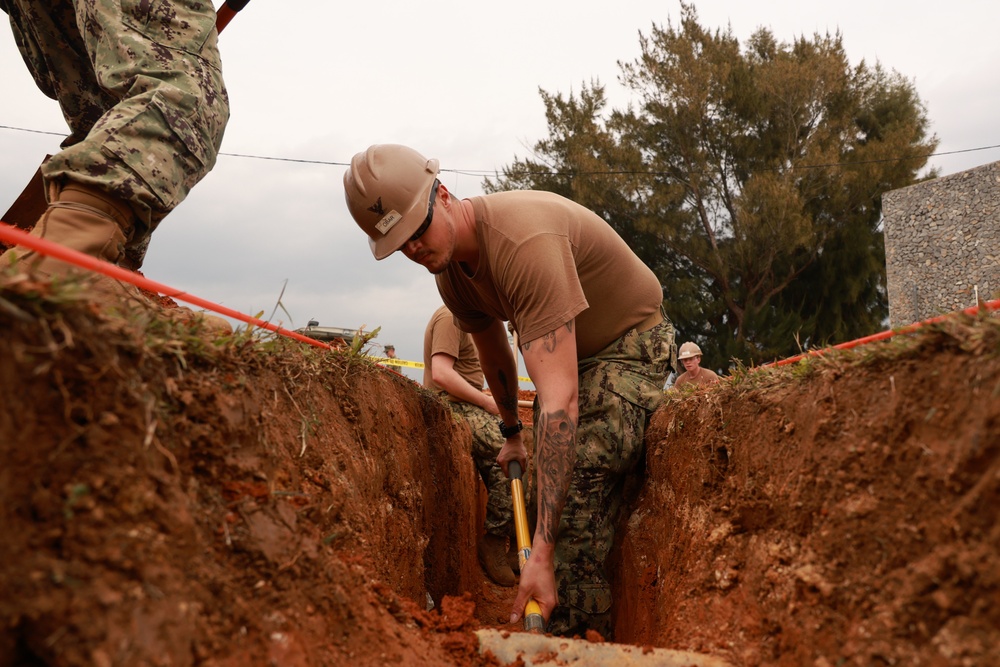 NMCB 3 Seabees cut concrete