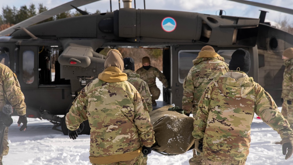 U.S. Army Soldiers Carry a Casualty to a Black Hawk