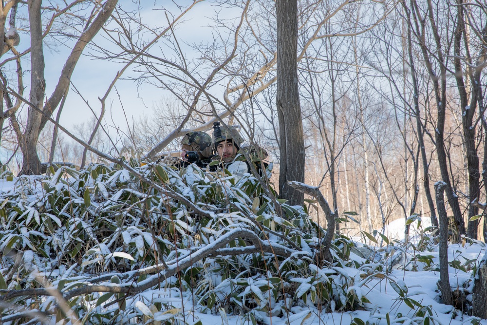 1-5 Infantry Soldiers Pull Security During North Wind 25