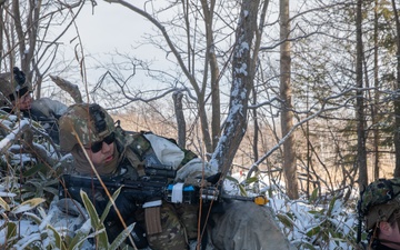 1-5 Infantry Soldiers Pull Security During North Wind 25 Culminating Field Training Exercise