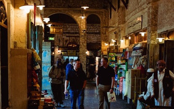 West Virginia Army National Guard Soldiers enjoy Souq Waqif during cultural day