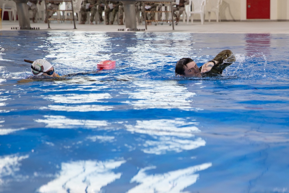 West Virginia, District of Columbia National Guard Members conduct swim event during the 2025 Best Warrior Competition