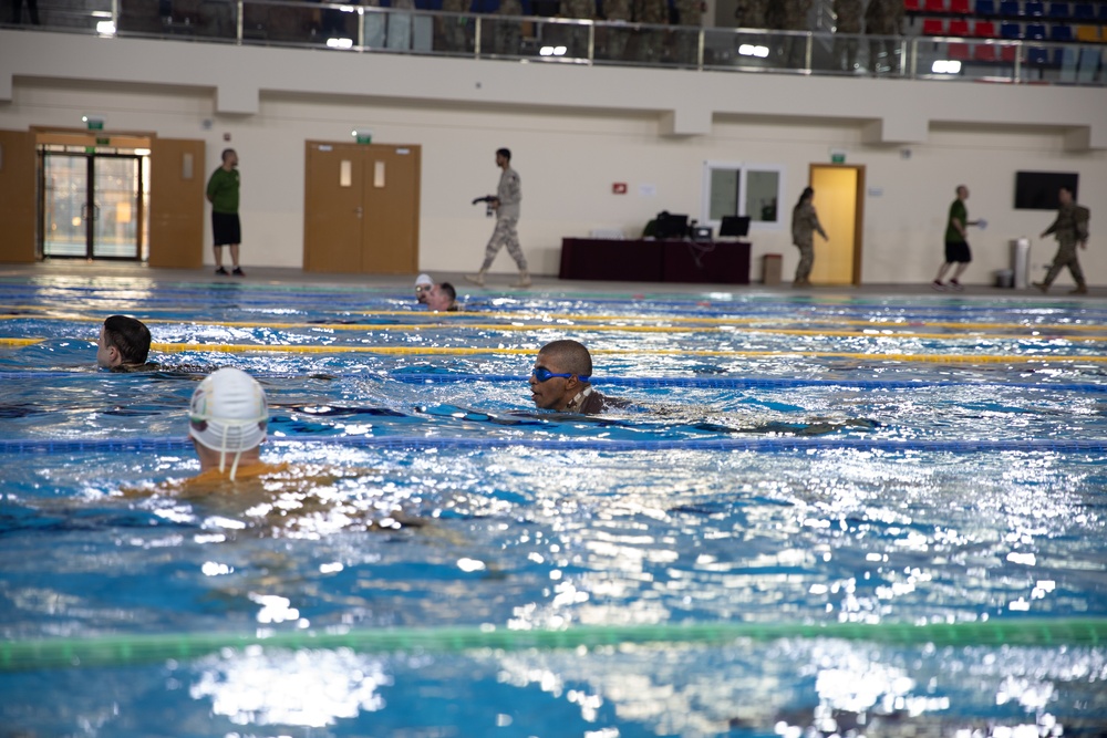 West Virginia, District of Columbia National Guard Members conduct swim event during the 2025 Best Warrior Competition