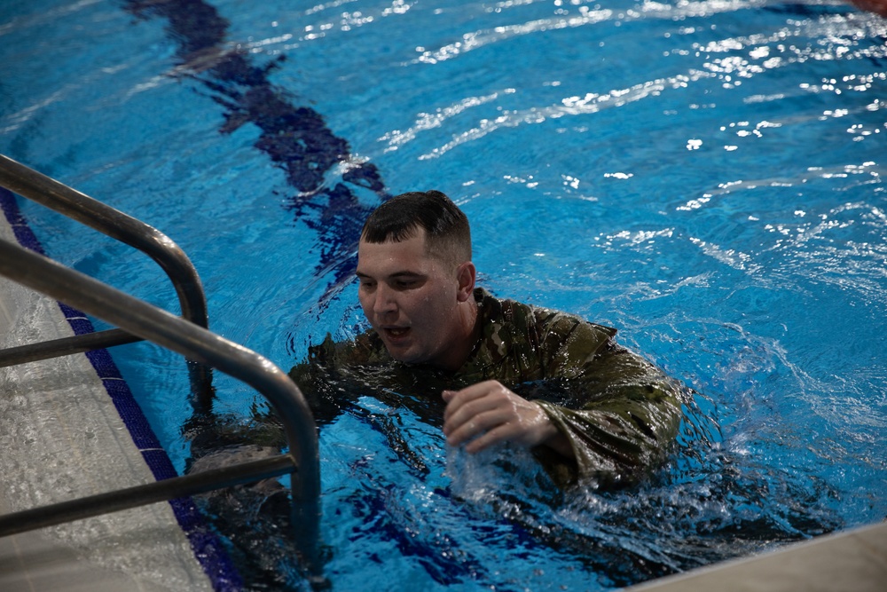West Virginia, District of Columbia National Guard Members conduct swim event during the 2025 Best Warrior Competition