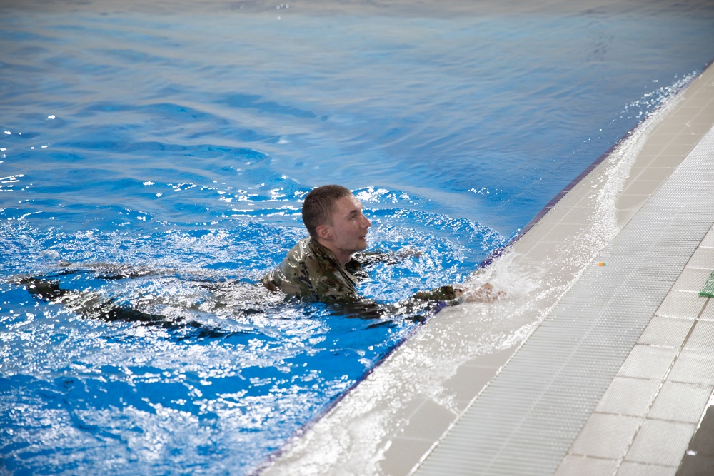 West Virginia, District of Columbia National Guard Members conduct swim event during the 2025 Best Warrior Competition