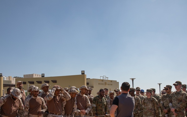 West Virginia, District of Columbia National Guard Members, and Qatar National Service Academy cadets complete mystery event during the 2025 Best Warrior Competition