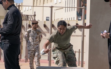 West Virginia, District of Columbia National Guard Members, and Qatar National Service Academy cadets complete mystery event during the 2025 Best Warrior Competition