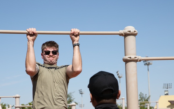 West Virginia, District of Columbia National Guard Members, and Qatar National Service Academy cadets complete mystery event during the 2025 Best Warrior Competition
