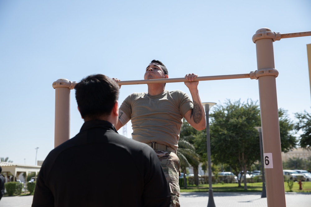 West Virginia, District of Columbia National Guard Members, and Qatar National Service Academy cadets complete mystery event during the 2025 Best Warrior Competition