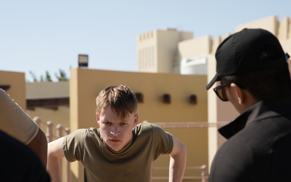 West Virginia, District of Columbia National Guard Members, and Qatar National Service Academy cadets complete mystery event during the 2025 Best Warrior Competition