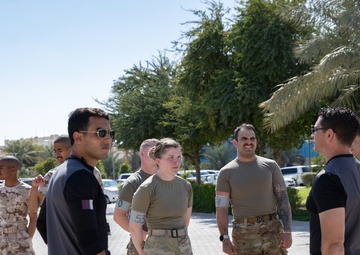 West Virginia, District of Columbia National Guard Members, and Qatar National Service Academy cadets complete mystery event during the 2025 Best Warrior Competition