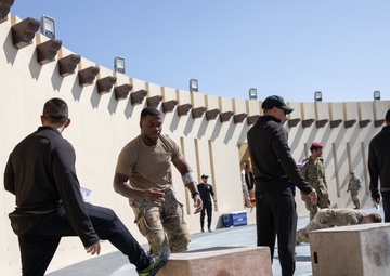 West Virginia, District of Columbia National Guard Members, and Qatar National Service Academy cadets complete mystery event during the 2025 Best Warrior Competition