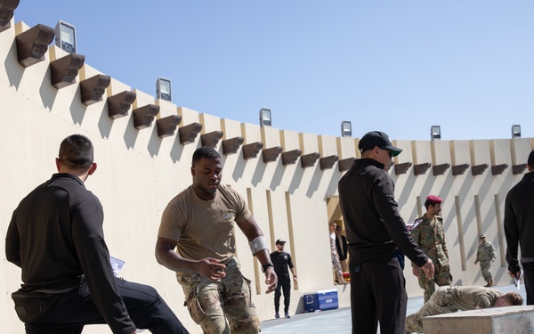 West Virginia, District of Columbia National Guard Members, and Qatar National Service Academy cadets complete mystery event during the 2025 Best Warrior Competition