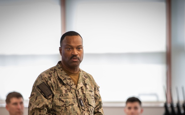 Admiral Alvin Holsey visits illegal aliens holding operations center at Naval Station Guantanamo Bay