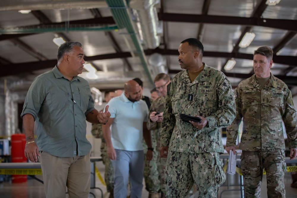 Admiral Alvin Holsey visits illegal aliens holding operations center at Naval Station Guantanamo Bay