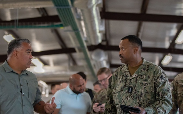 Admiral Alvin Holsey visits illegal aliens holding operations center at Naval Station Guantanamo Bay