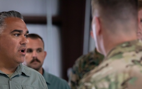 Admiral Alvin Holsey visits illegal aliens holding operations center at Naval Station Guantanamo Bay