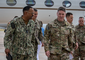 Admiral Alvin Holsey visits illegal aliens holding operations center at Naval Station Guantanamo Bay