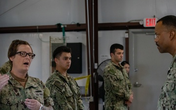 Admiral Alvin Holsey visits illegal aliens holding operations center at Naval Station Guantanamo Bay